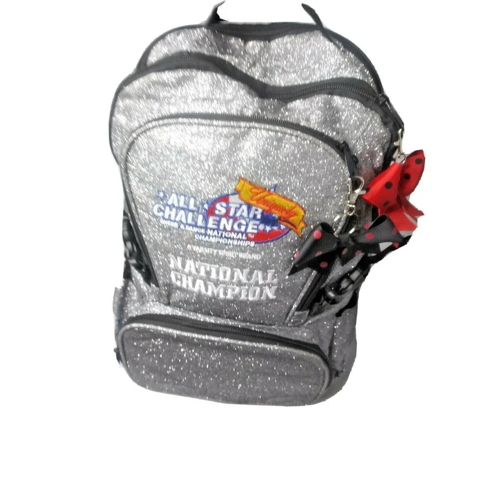 Metallic Silver Backpack All Star Challenge National Champion  Cheerleading Back